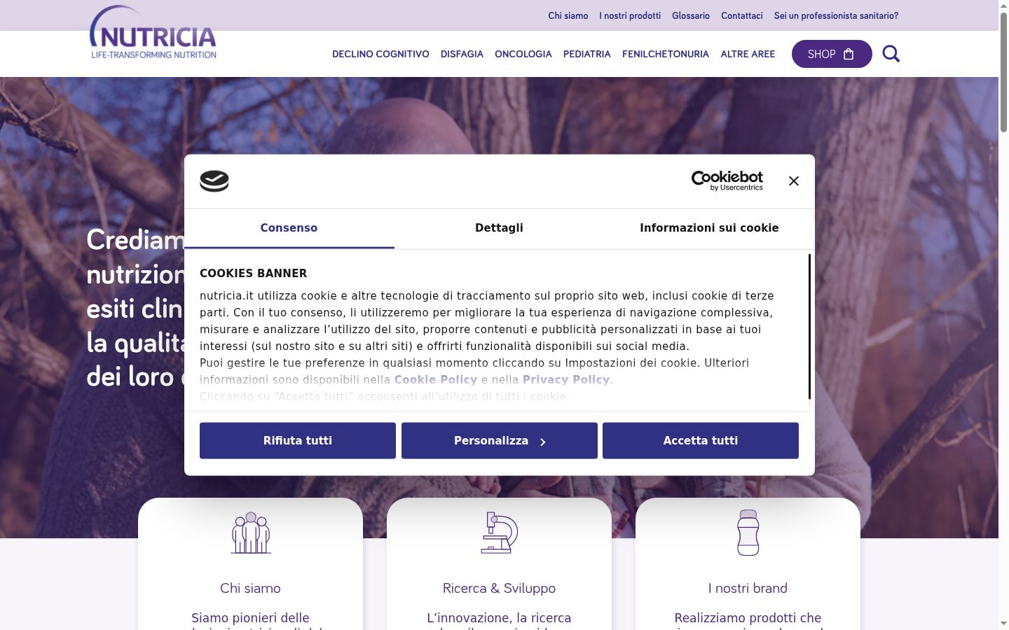 Screenshot of the consent banner shown before any interaction