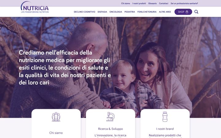 Screenshot of nutricia.it