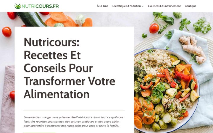 Screenshot von nutricours.fr