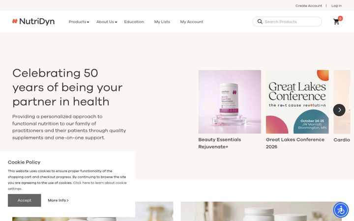 Captura de pantalla de nutridyn.com