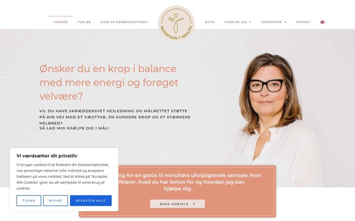 Kuvakaappaus sivustosta nutritionnhealth.eu