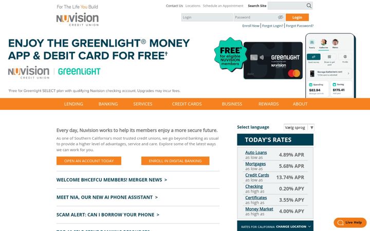 Screenshot of nuvisioncu.org