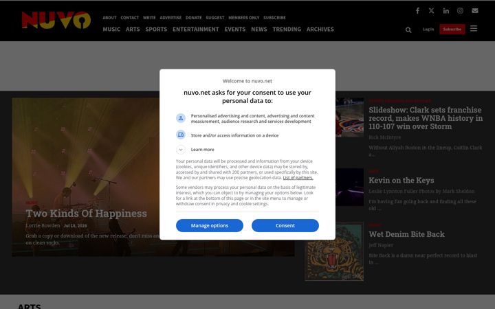 Screenshot of nuvo.net