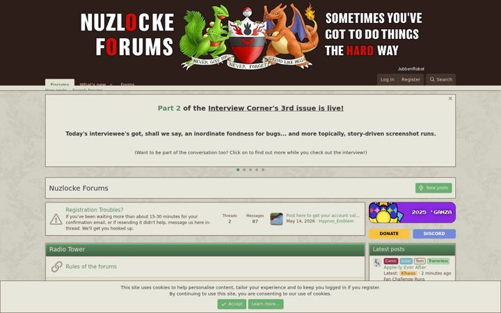 Screenshot of nuzlockeforums.com