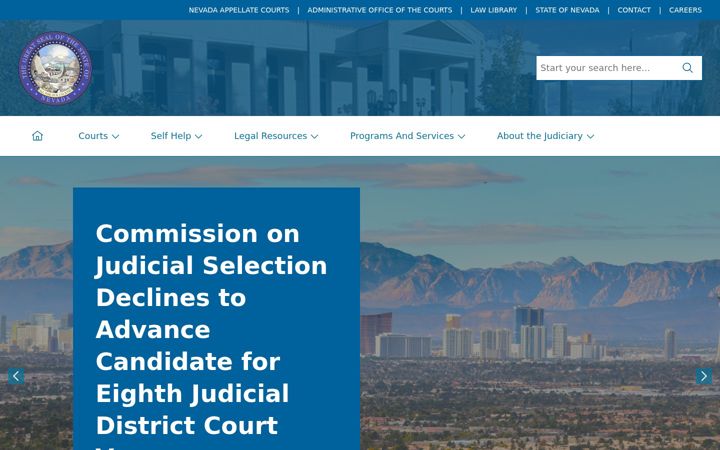 Screenshot of nvcourts.gov