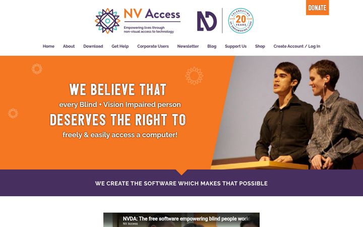 Screenshot of nvda-project.org
