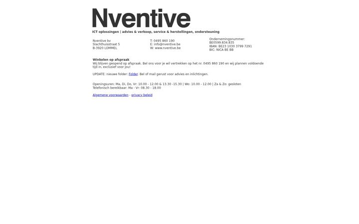 Zrzut ekranu nventive.be