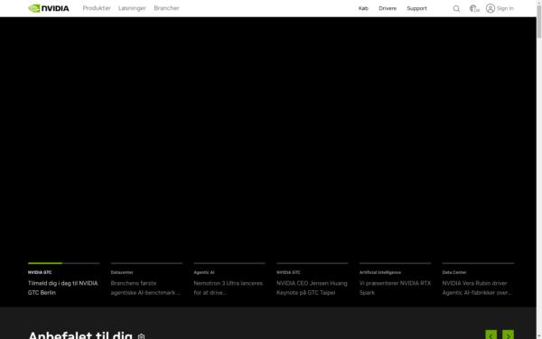 Screenshot of nvidia.com