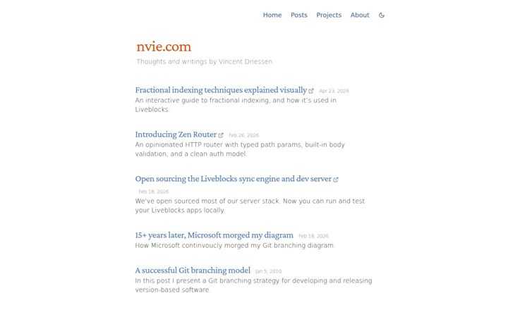 Screenshot of nvie.com