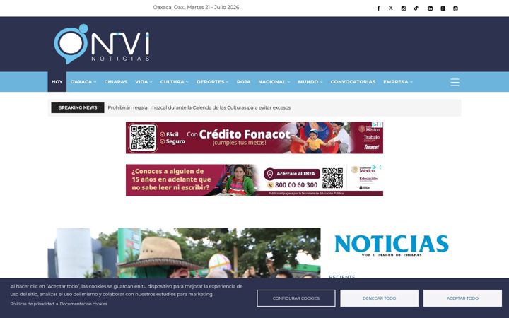 Screenshot of nvinoticias.com