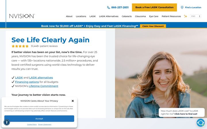 Screenshot of nvisioncenters.com