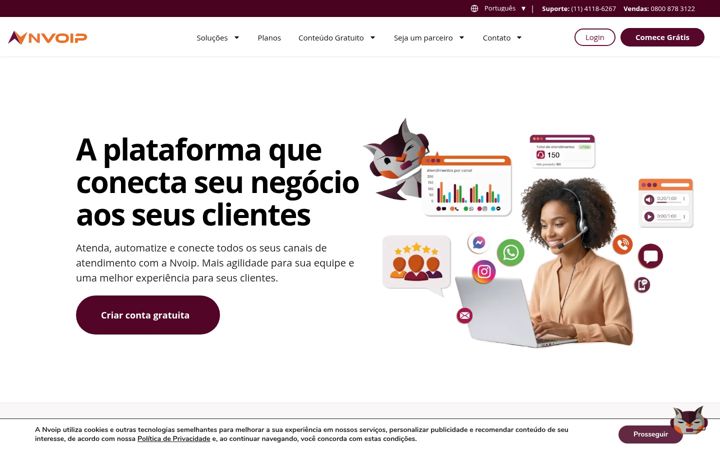 Ekrānuzņēmums no nvoip.com.br