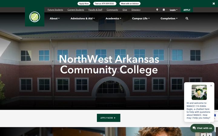 Screenshot of nwacc.edu