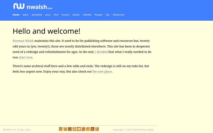 Ekraanipilt saidist nwalsh.com