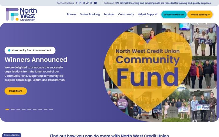 Screenshot of nwcu.ie