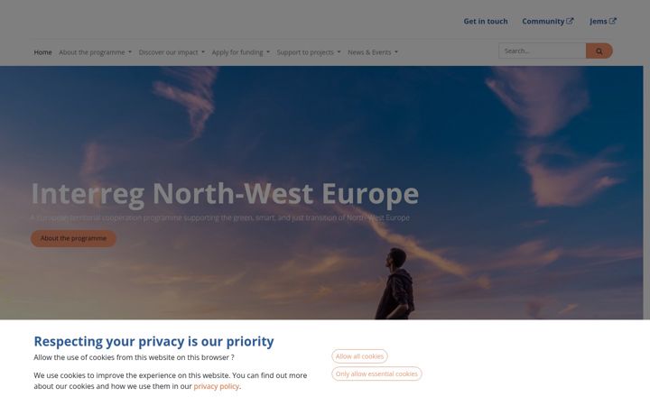 Screenshot of nweurope.eu