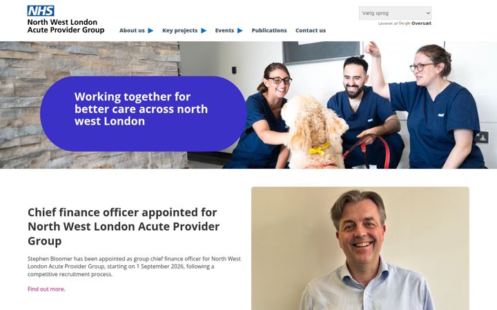 Skærmbillede af nwl-acute-provider-collaborative.nhs.uk