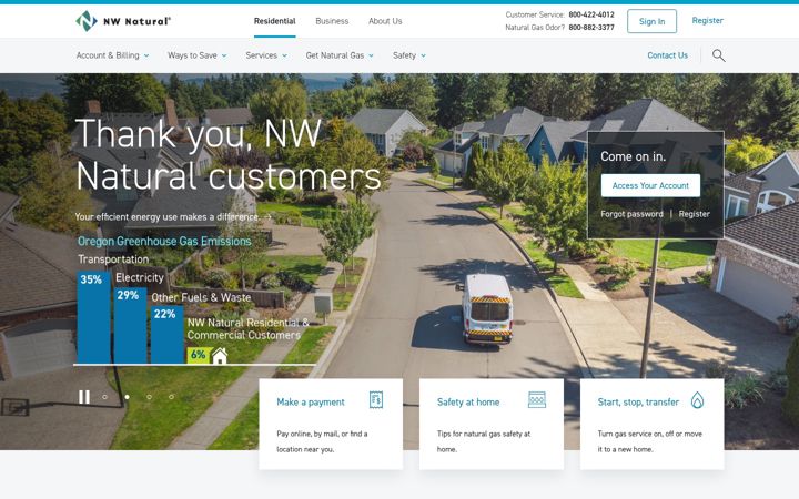 Screenshot of nwnatural.com