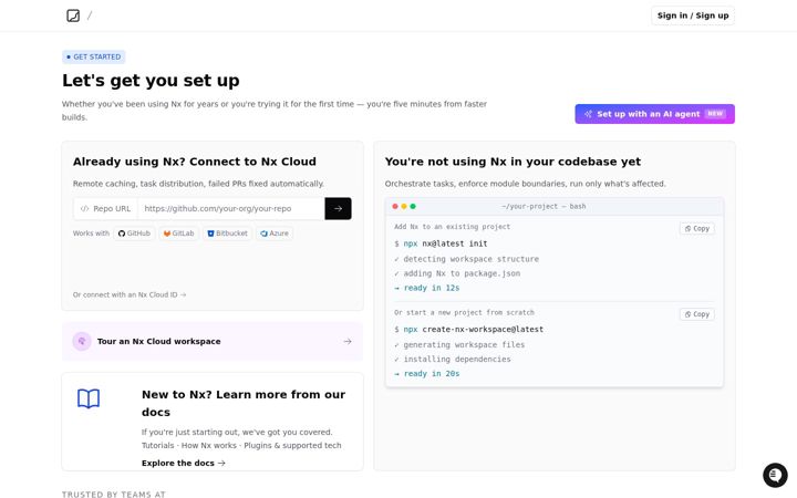 Screenshot of nx.app