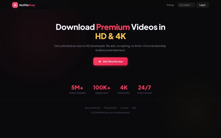 Screenshot of nxtfiledrop.com