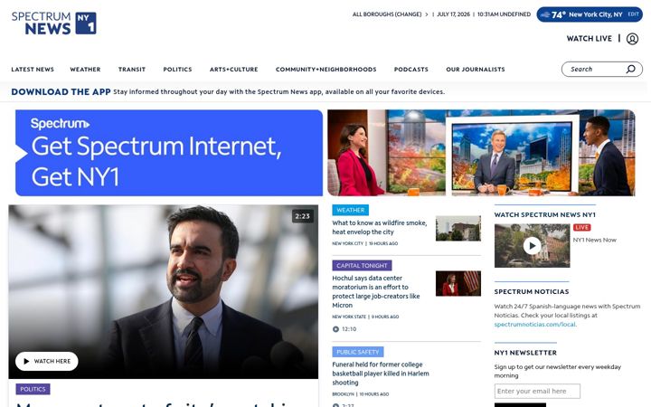 Kuvakaappaus sivustosta ny1.com