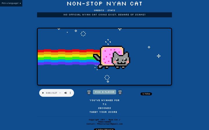Screenshot of nyan.cat