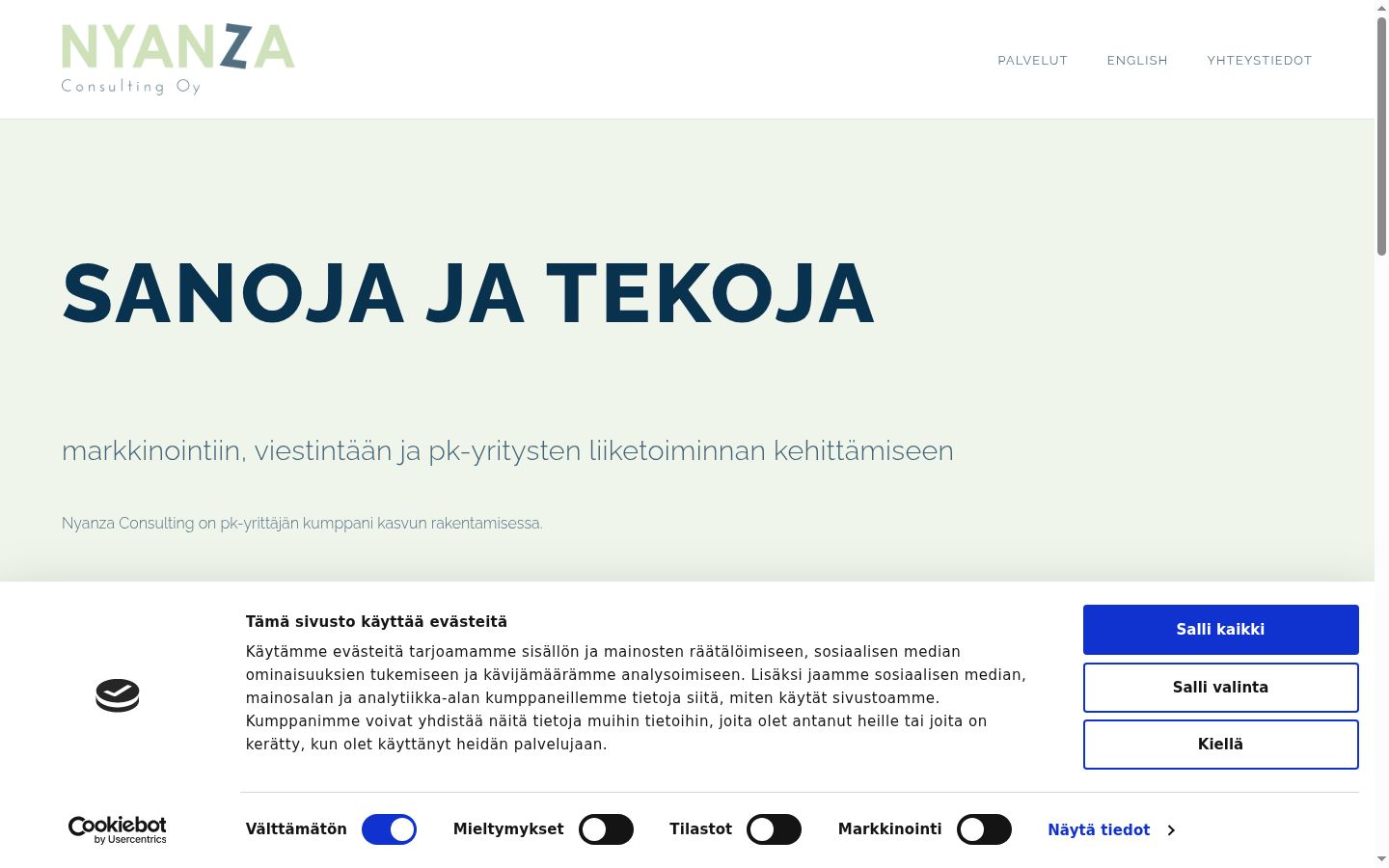 Screenshot del banner di consenso mostrato prima di qualsiasi interazione