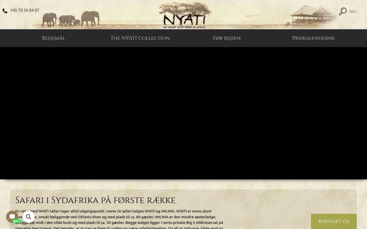 Screenshot of nyati-safari.dk