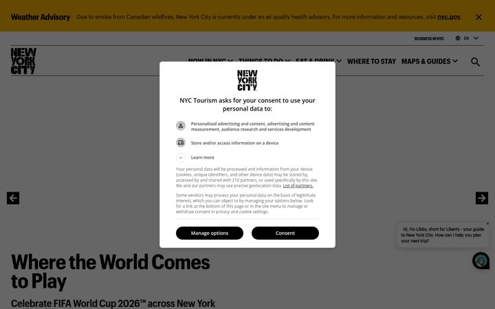 Captură de ecran a nyctourism.com