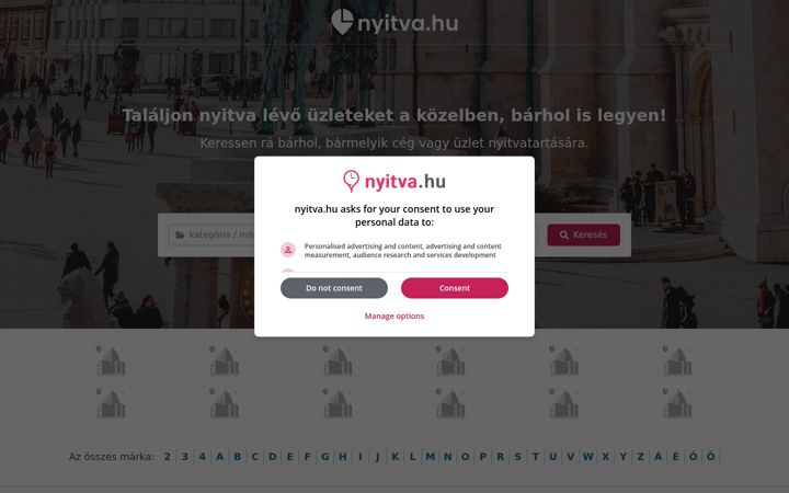 Screenshot of nyitva.hu