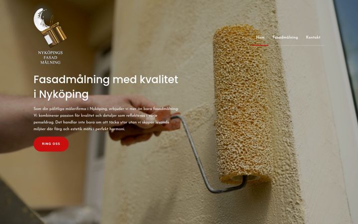 Ekrānuzņēmums no nykopingsfasadmalning.se