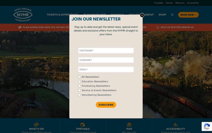 Screenshot of nymr.co.uk
