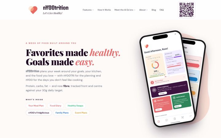 Screenshot of nyootrition.com