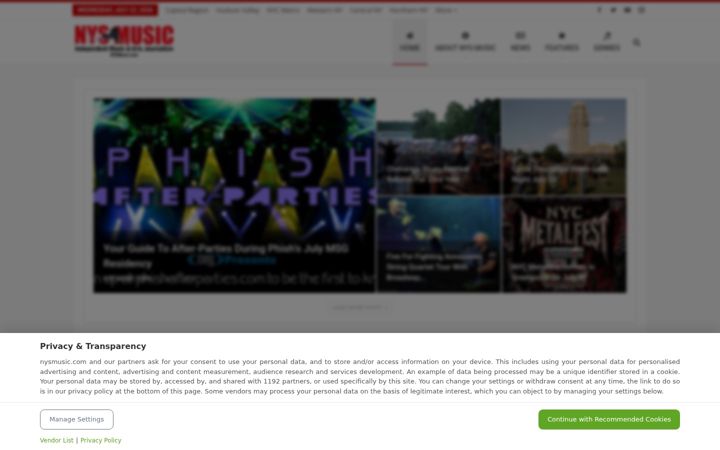 Screenshot di nysmusic.com