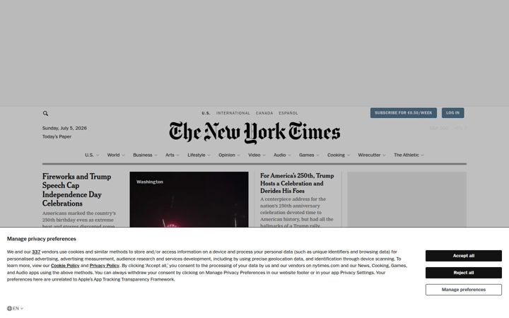 Screenshot of nyti.ms
