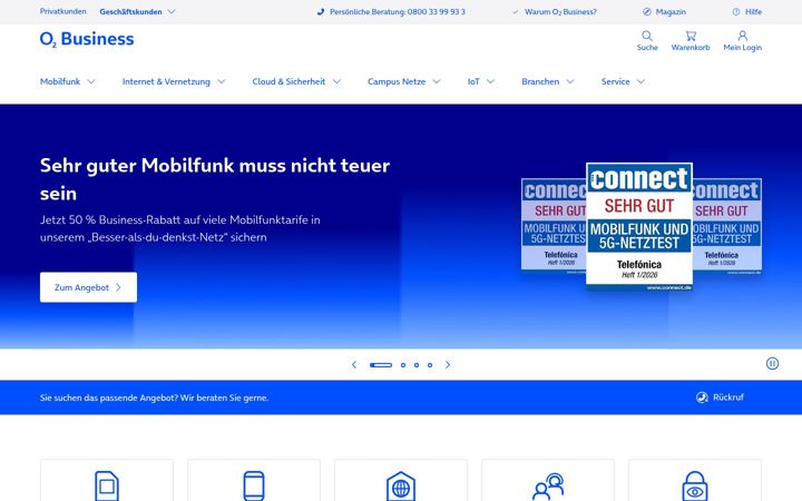 Screenshot of o2business.de