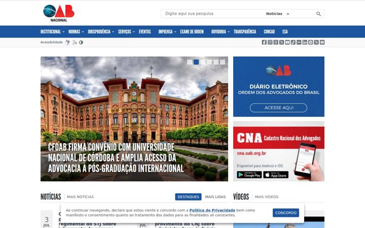 Screenshot von oab.org.br