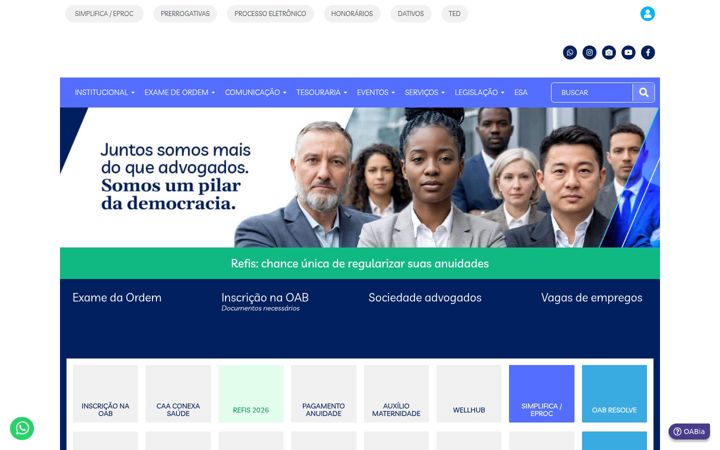Screenshot of oabpr.org.br