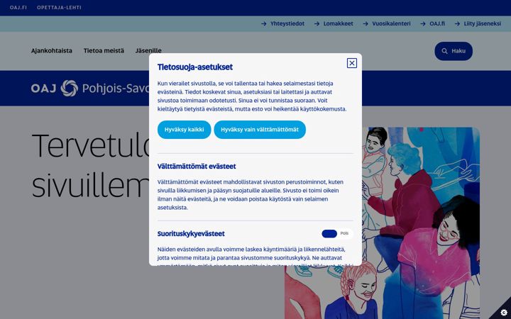 Screenshot ta' oajpohjoissavo.fi