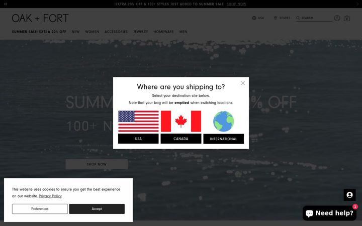 Screenshot of oakandfort.com
