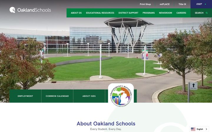 Screenshot of oakland.k12.mi.us