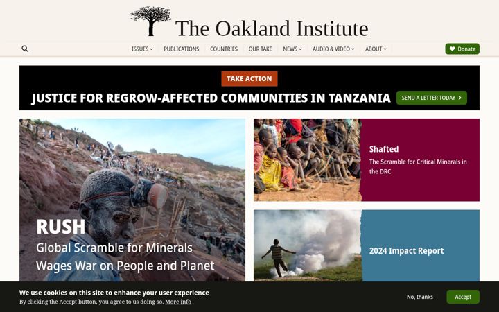 Screenshot ta' oaklandinstitute.org
