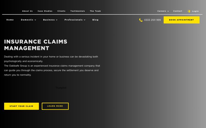 Kuvakaappaus sivustosta oakleafe.claims