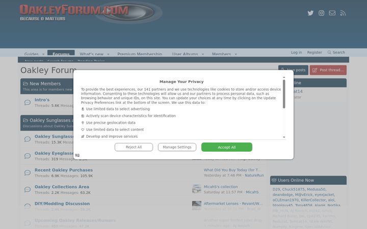 Screenshot of oakleyforum.com