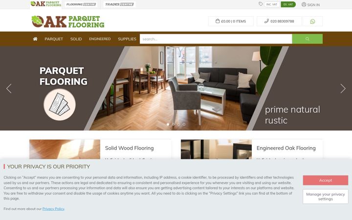 Screenshot of oakparquetflooring.co.uk