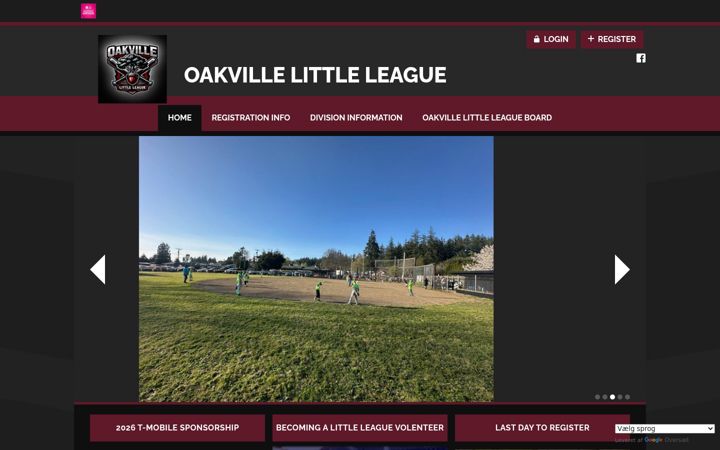 Captură de ecran a oakvillelittleleague.org