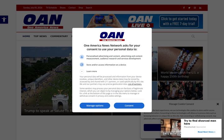 Snímek obrazovky oann.com