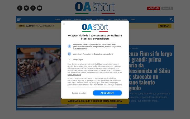 Screenshot of oasport.it