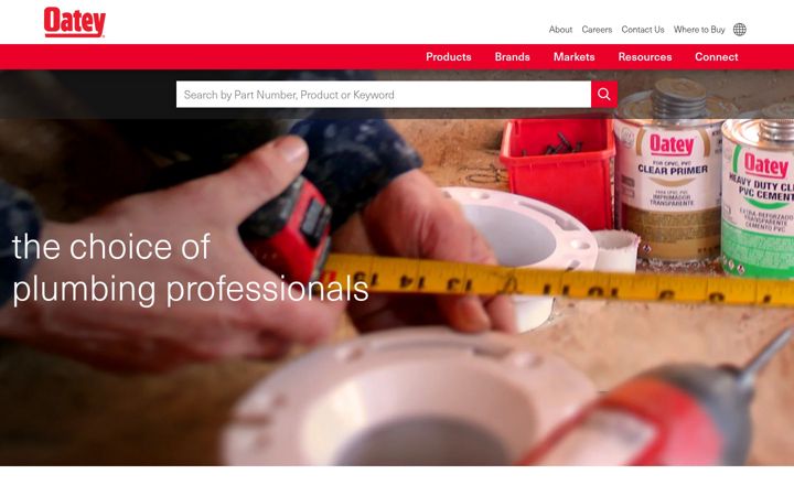Screenshot of oatey.com