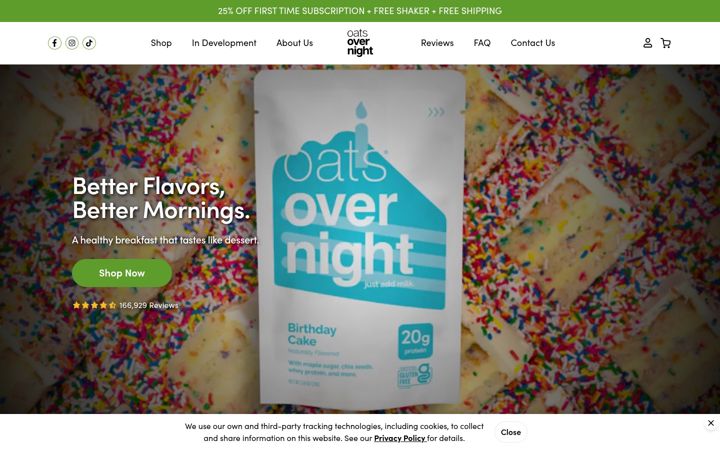 Screenshot of oatsovernight.com